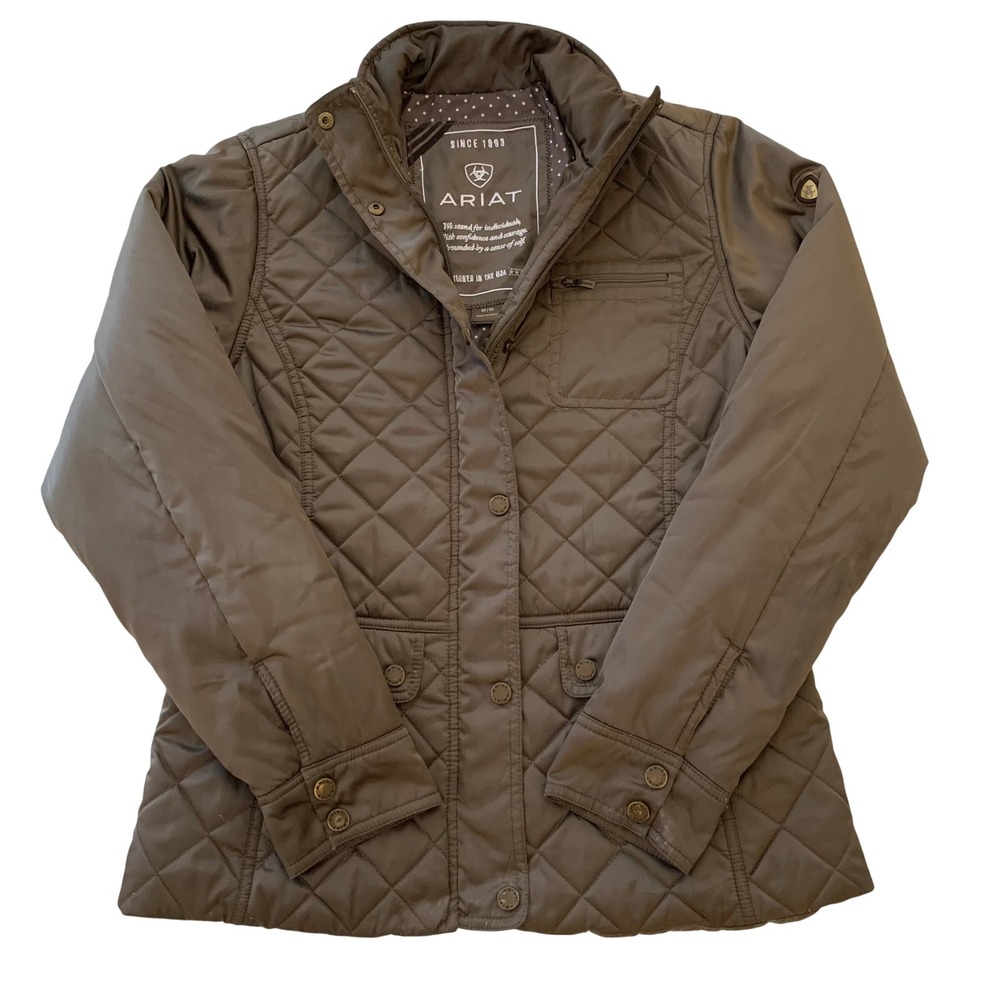 Ariat Women's Diamond Quilted Barn Jacket - Brown - Size Medium - READ